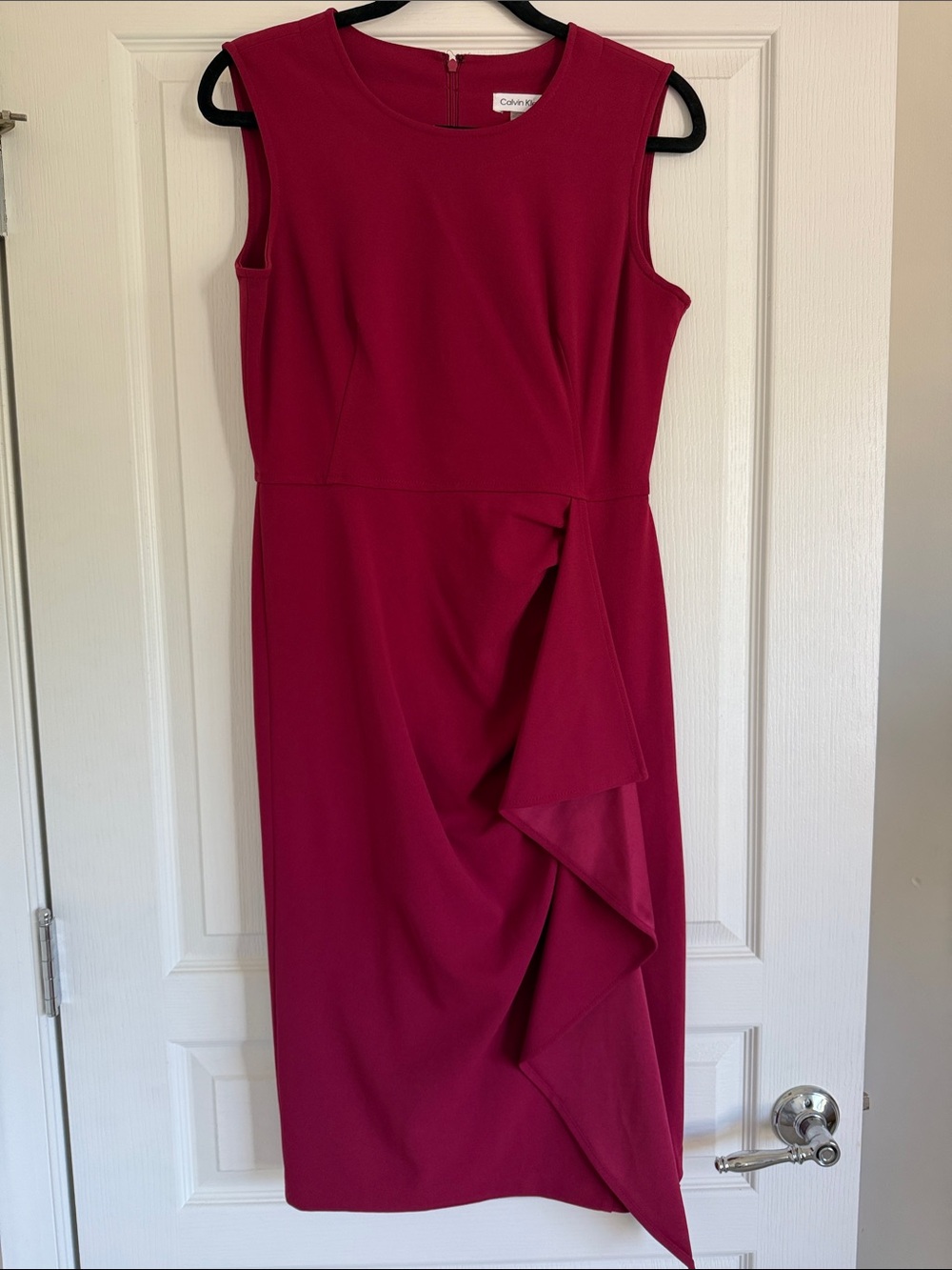 Calvin Klein Raspberry Sleeveless Midi Dress